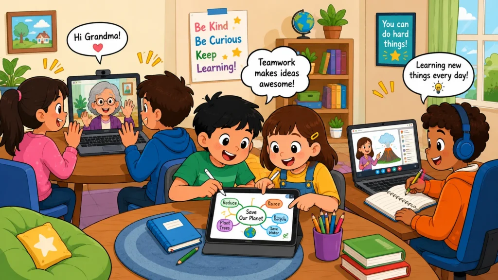Positive effects of technology on child social development.