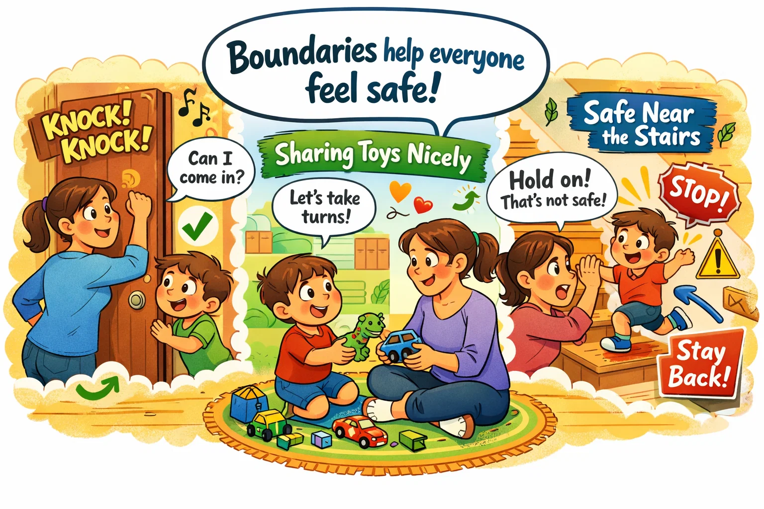 Healthy boundaries meaning in family life shown through safety, respect, and clear limits.
