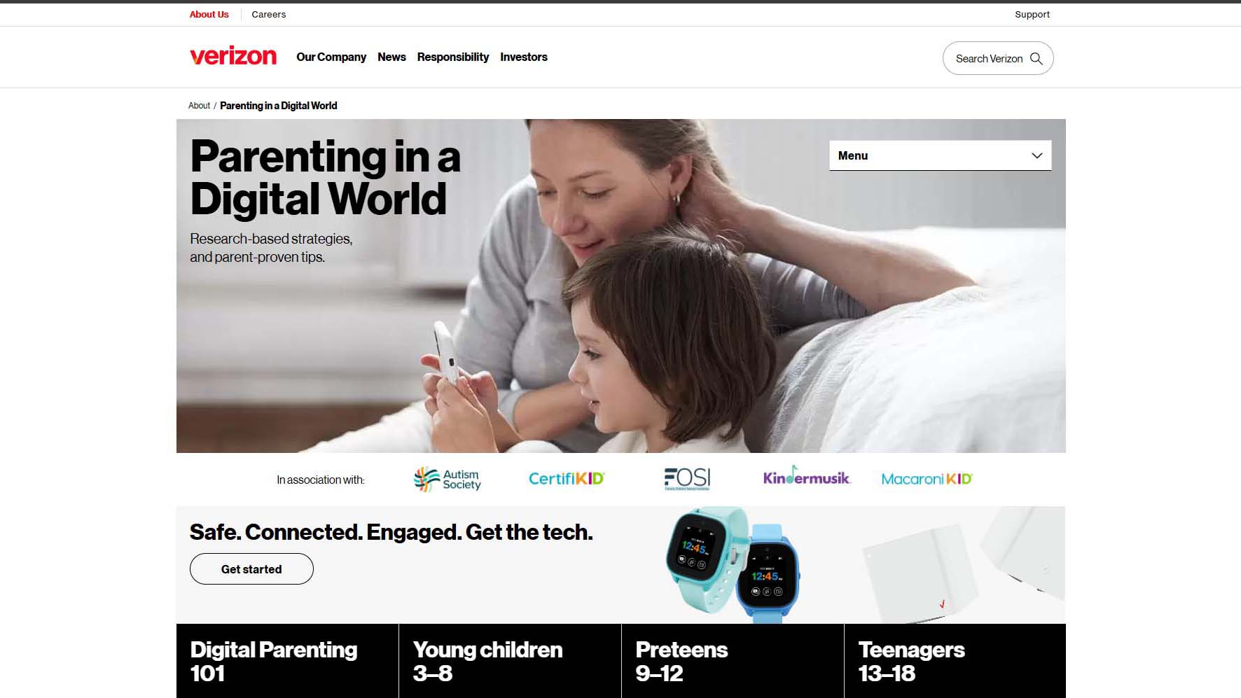 Parent and child using tech safely as part of Verizon’s Parenting in a Digital World.