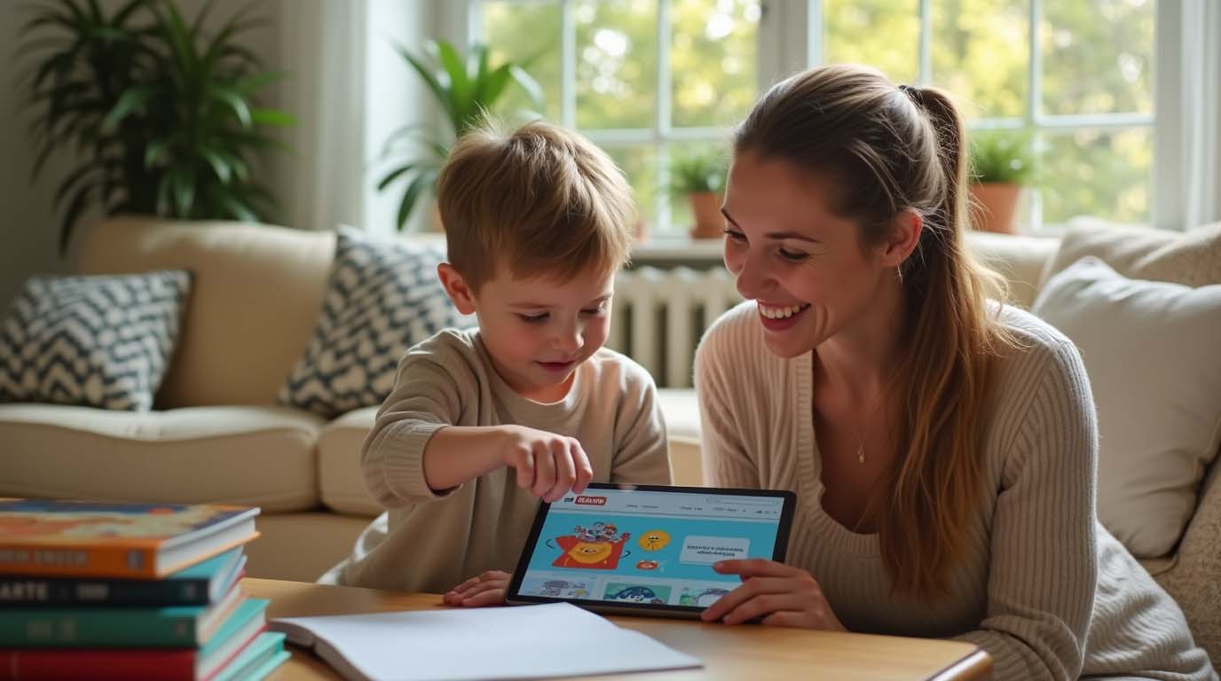 Parent monitors what kids watch on YouTube and sets screen time rules.