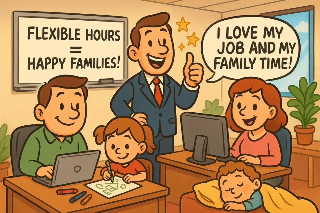 family-workplace-benefits-resources Family-oriented workplace benefits improve Work-Life Balance.