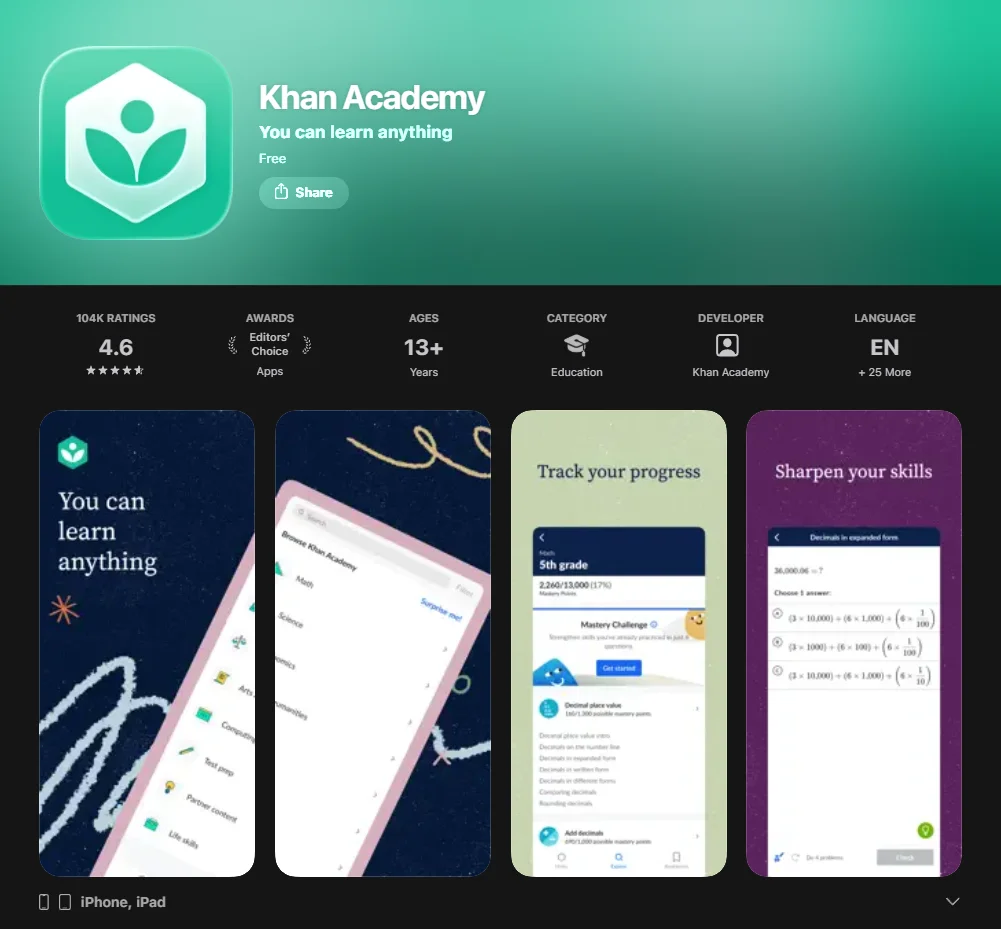 Khan Academy Screenshot.
