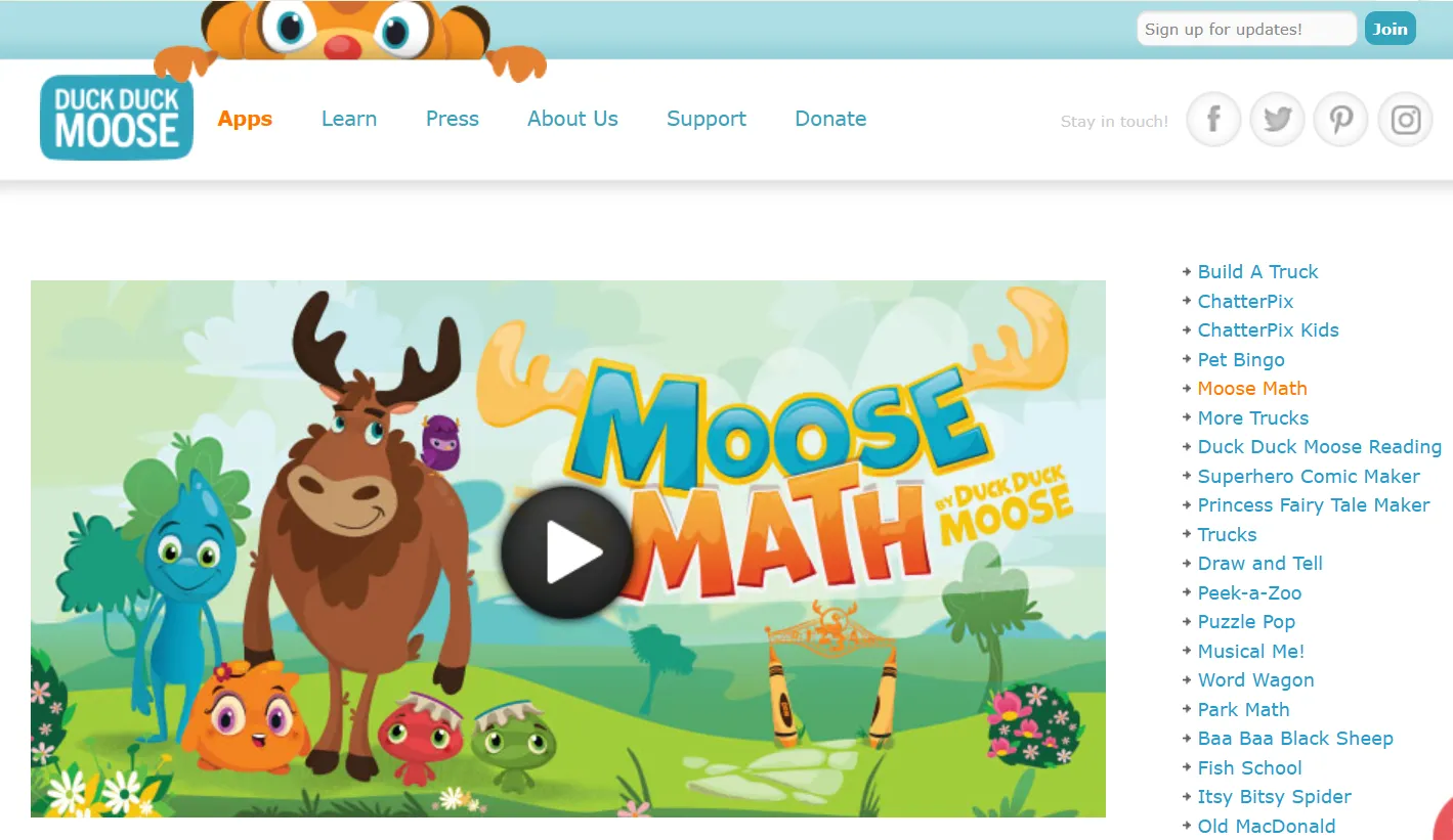  Moose Math app screenshot teaching basic math skills to kids.
