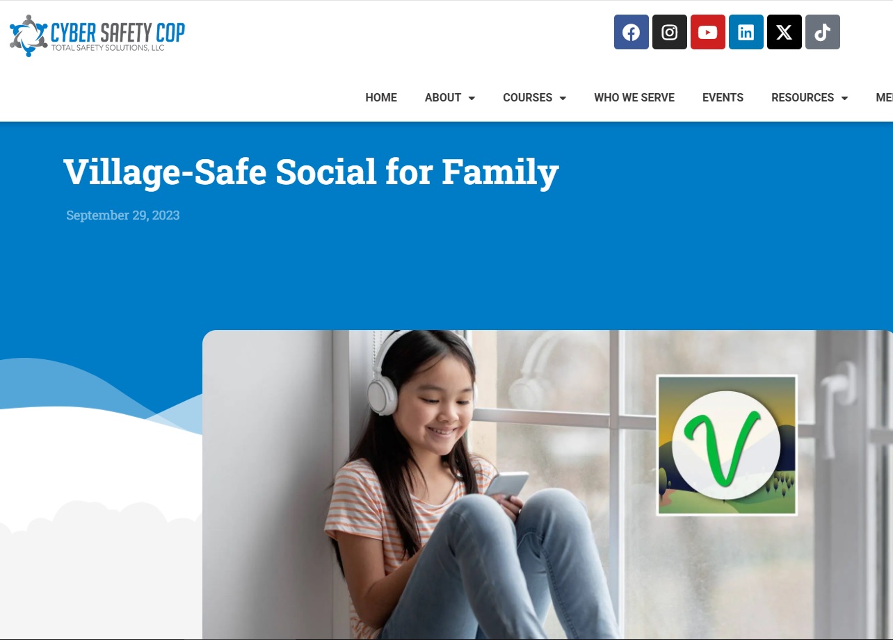 village-safe-social-for-family-app Village Safe Social for Family app promoting secure communication and sharing within trusted networks.