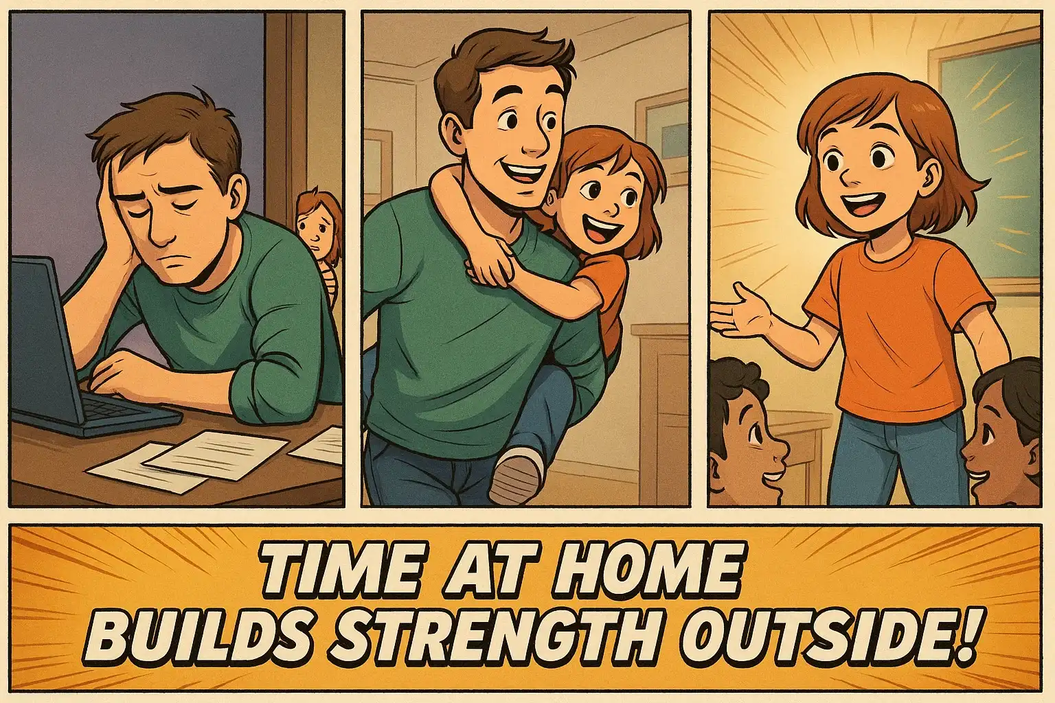 Work-Life Balance improves child behavior and emotional development.