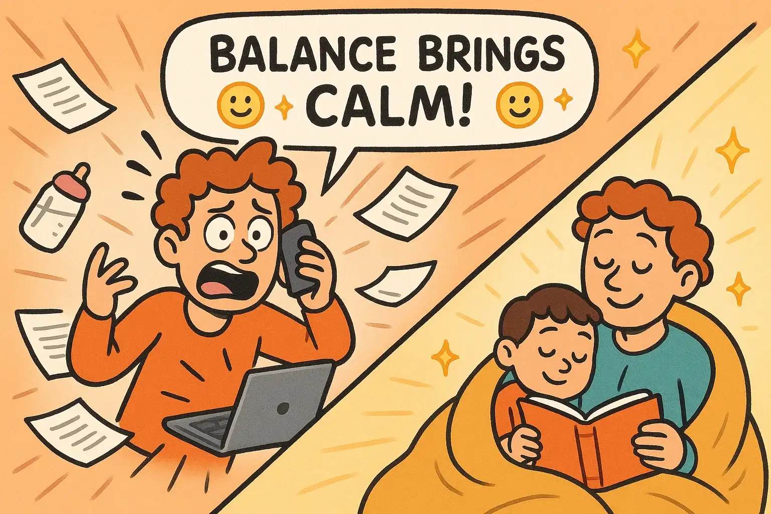 Family tips for achieving calm through Work-Life Balance.