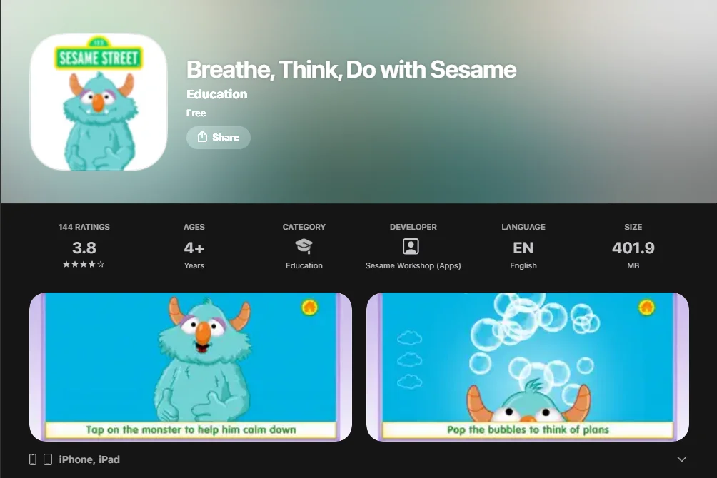 Breathe, Think, Do with Sesame Screenshot
