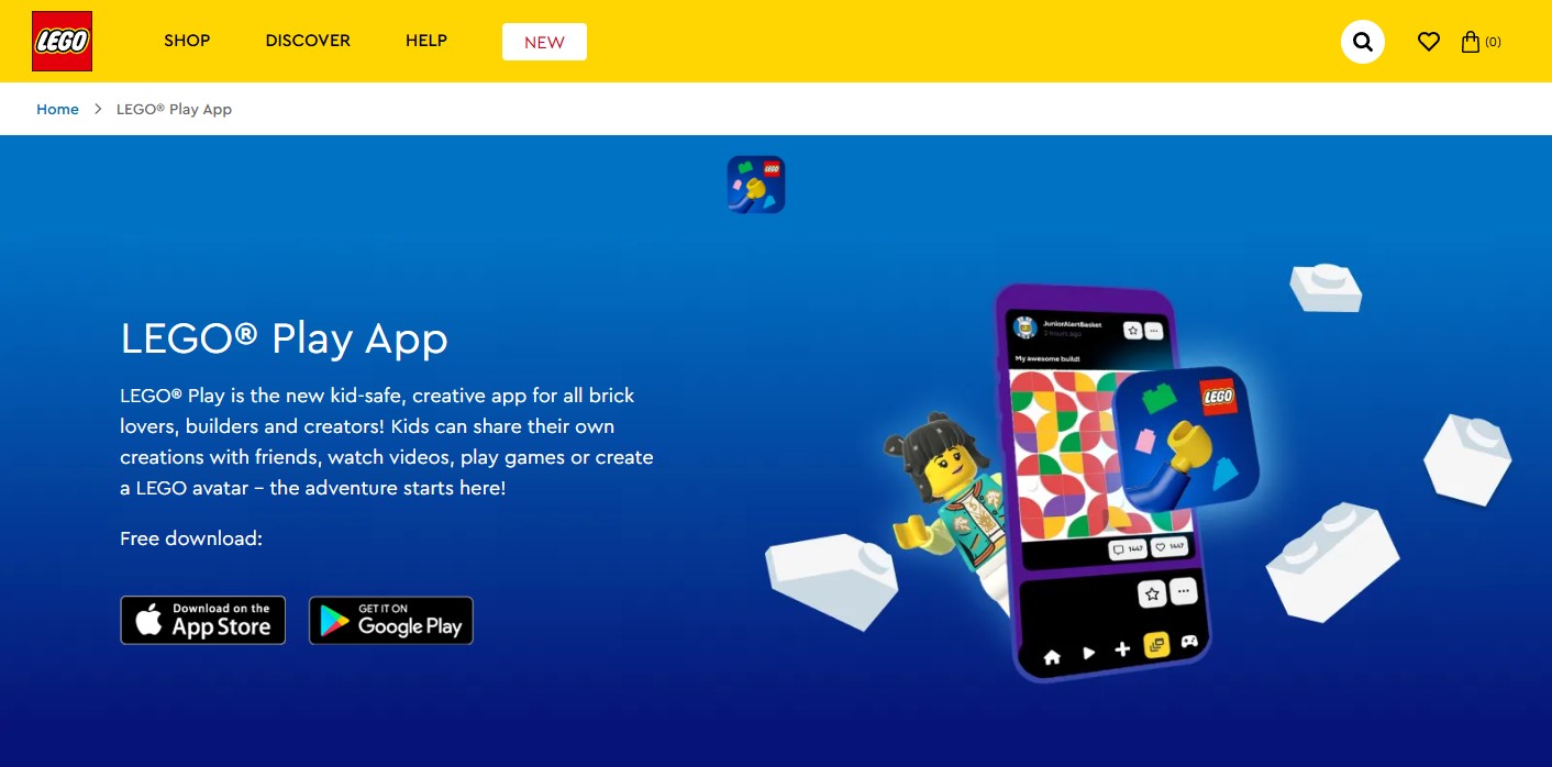 Lego-life-app LEGO Life app screenshot shows safe social media platform for kids to share pictures of LEGO builds.