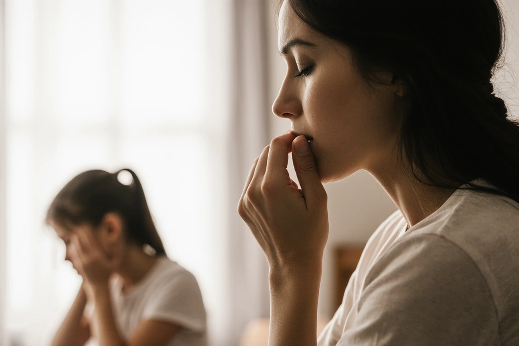 Mindful Parenting Breaks Parent taking a moment to pause and gain perspective during a challenging child behavior.