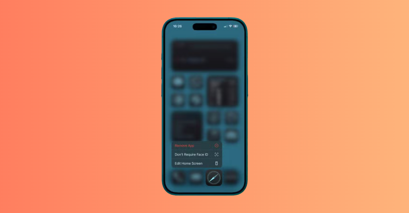 Long-press locked app icon, choose 'Don't Require Face ID' from options.
