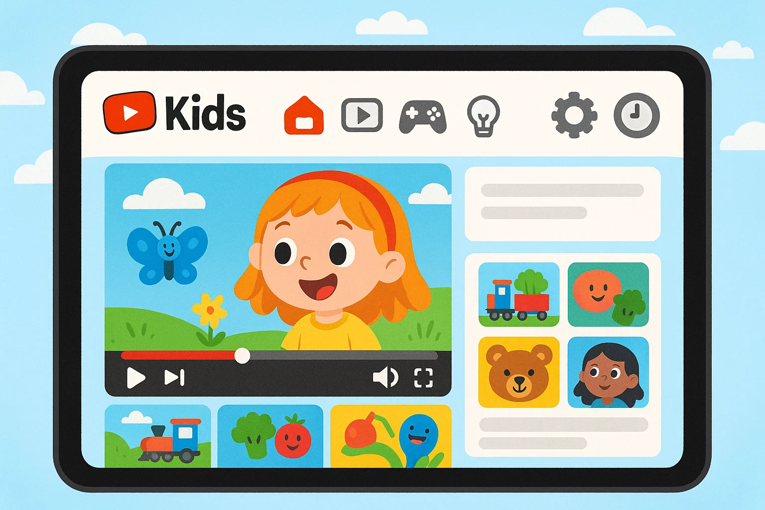 Youtube kids Youtube kids with safe content.