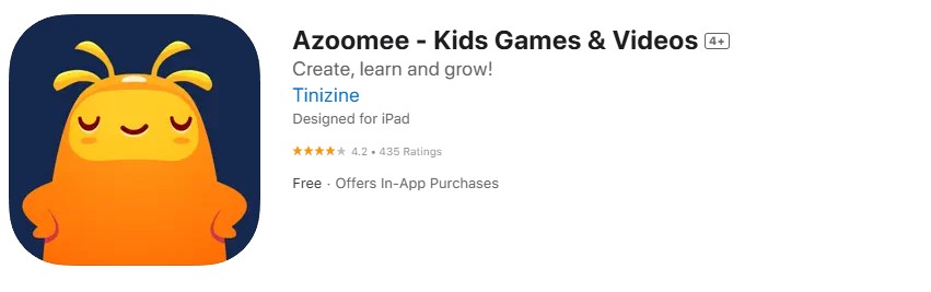 Azoomee app store screenshot.