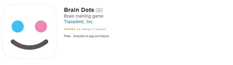 Screenshot of Brain Dots app.