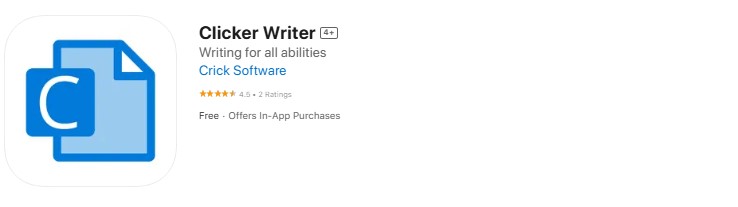 A screenshot from the Clicker Writer app.