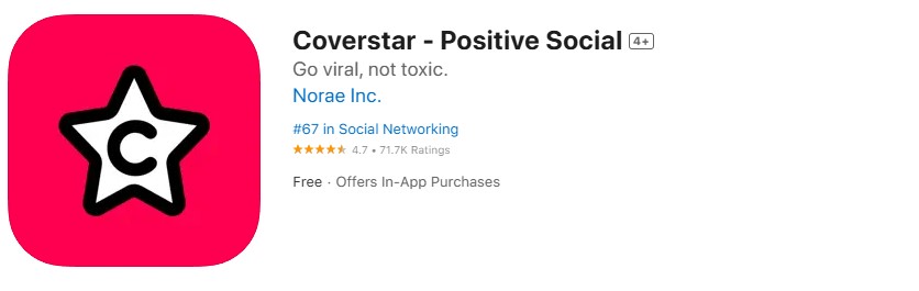 Coverstar app store screenshot.