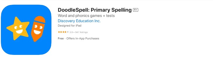 A screenshot from the Doodle Spell app.