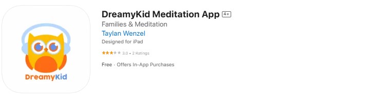 dreamykid-meditation-app DreamyKid Meditation App download page, showcasing its guided meditations for sleep, stress, and children of different ages