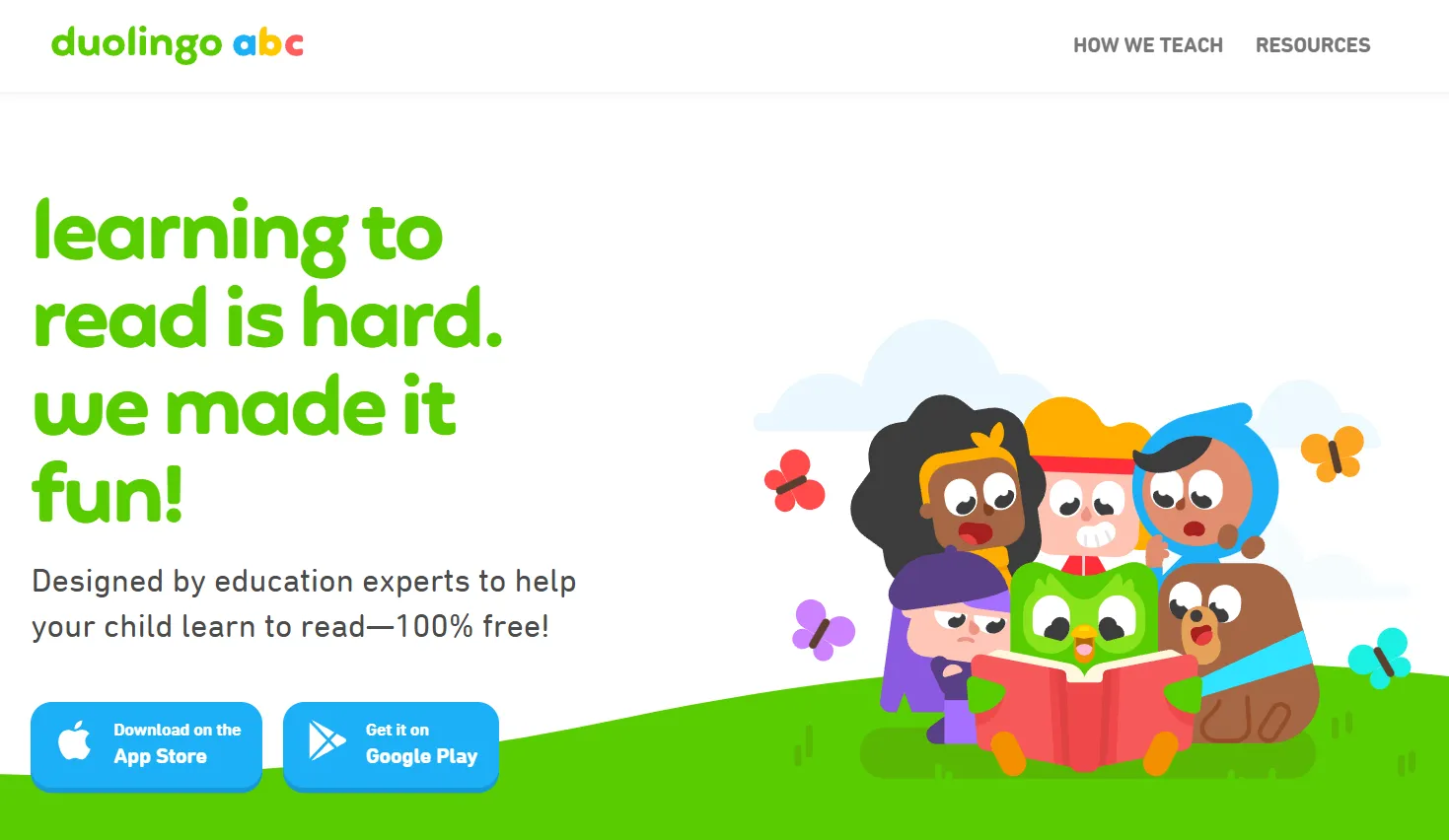  Duolingo ABC helping kids learn reading skills.
