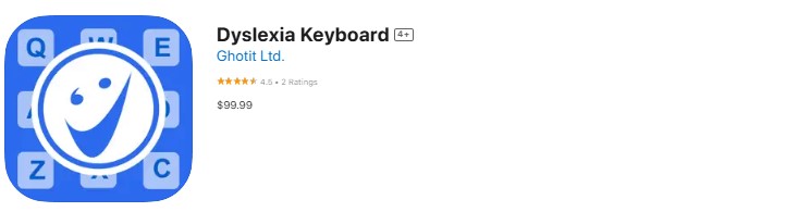 A screenshot of the Dyslexia Keyboard app.