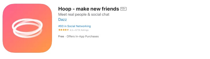 hoop-make-new-friends Screenshot of the Hoop app