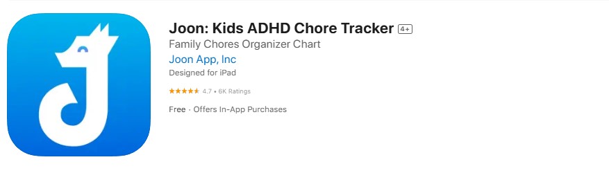 joon-kids-adhd-chore-tracker Screenshot of Joon app.