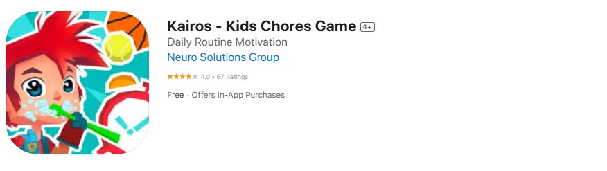 kairos-kids-chores-game Screenshot of Kairos - Heroes of Time app.