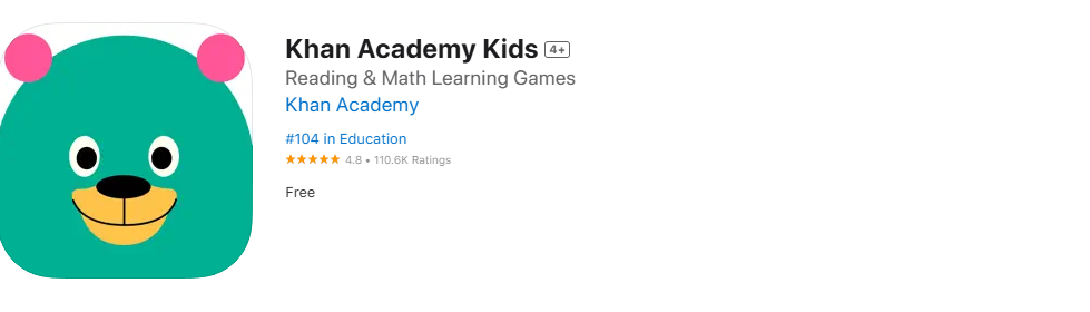 Screenshot of the Khan Academy Kids app. Screenshot of the Khan Academy Kids app.