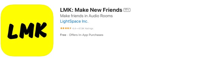 lmk-make-new-friends Screenshot of the LMK app.