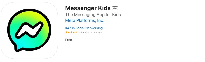 Messenger Kids app store screenshot. Messenger Kids app store screenshot.