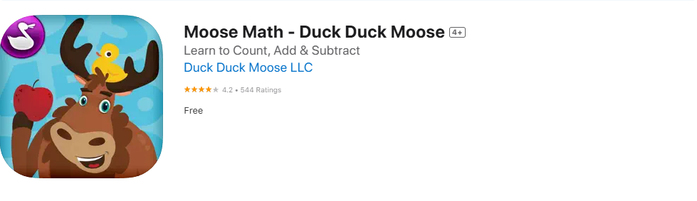 Screenshot of the Moose Math app. Screenshot of the Moose Math app.