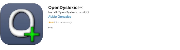 A screenshot demonstrating the OpenDyslexic font app.

