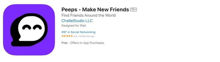 peeps-make-new-friends Screenshot of the Peeps app.