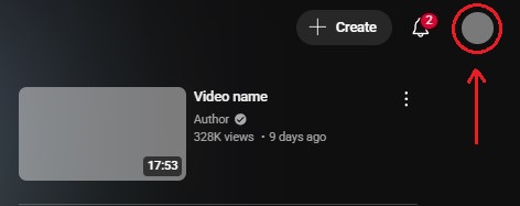 rofile pucture location A screenshot showing the location of profile picture within YouTube interface