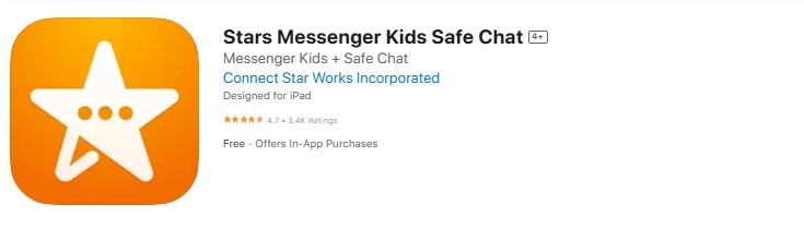 stars-messenger-kids-safe-chat Screenshot of the Stars Messenger app.