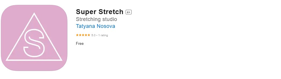 super-stretch Super Stretch Yoga app download page, illustrating its kid-friendly yoga sequences and movement activities