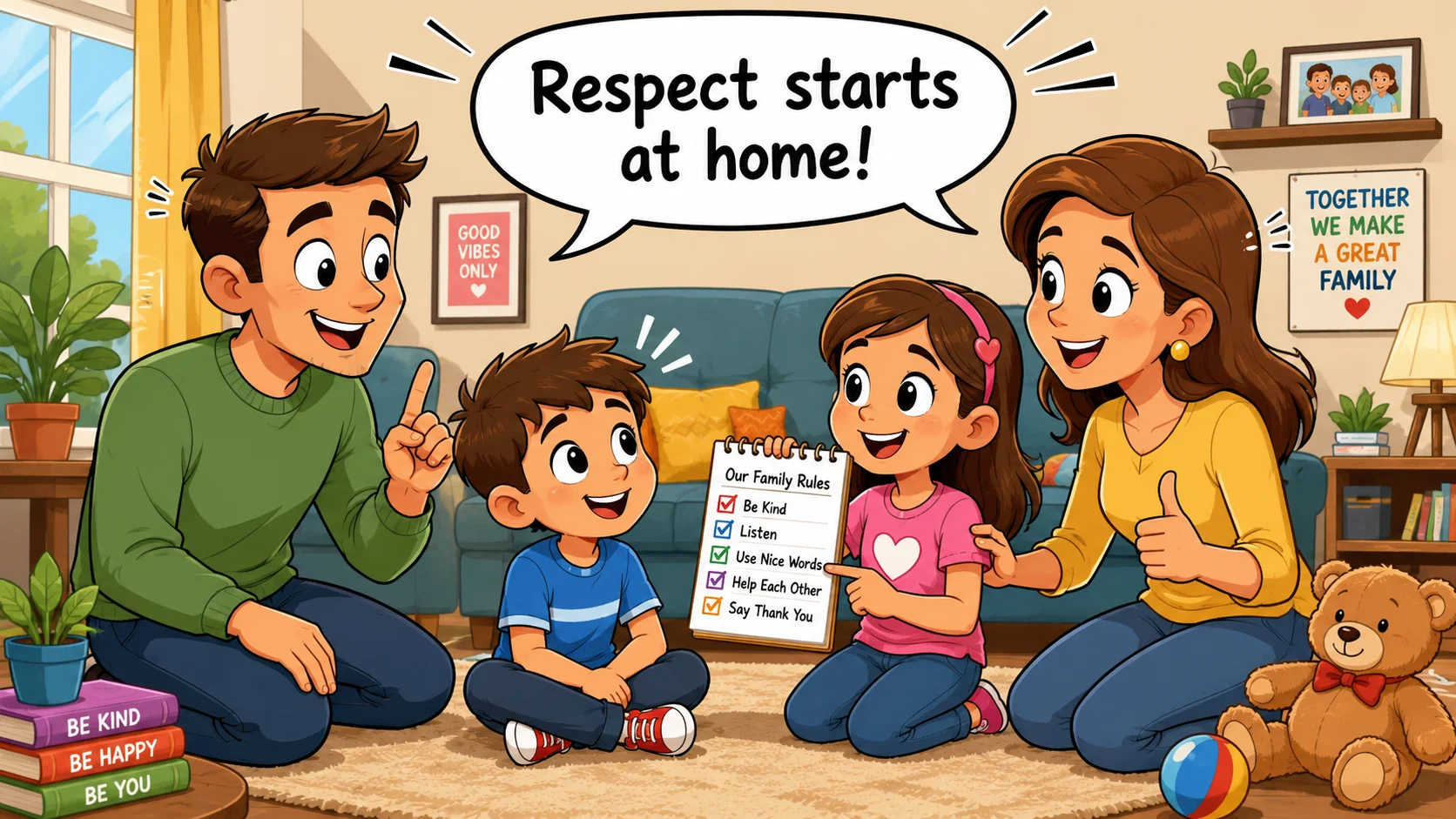 How to teach child respect and discipline at home with calm family rules.
