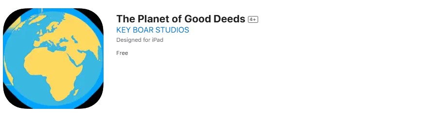 Screenshot of The Planet of Good Deeds app.