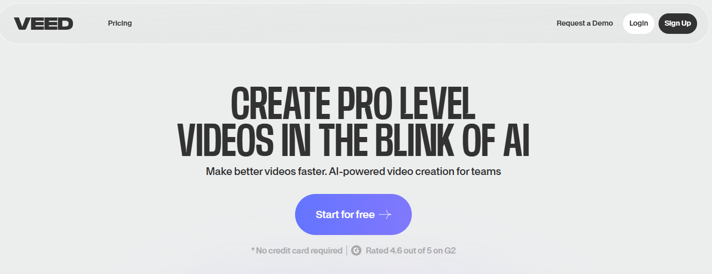 A screenshot of the Veed website, an online video editor for kids with subtitle features A screenshot of the Veed website, an online video editor for kids with subtitle features