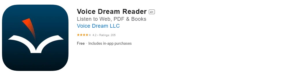 A screenshot of the Voice Dream Reader app