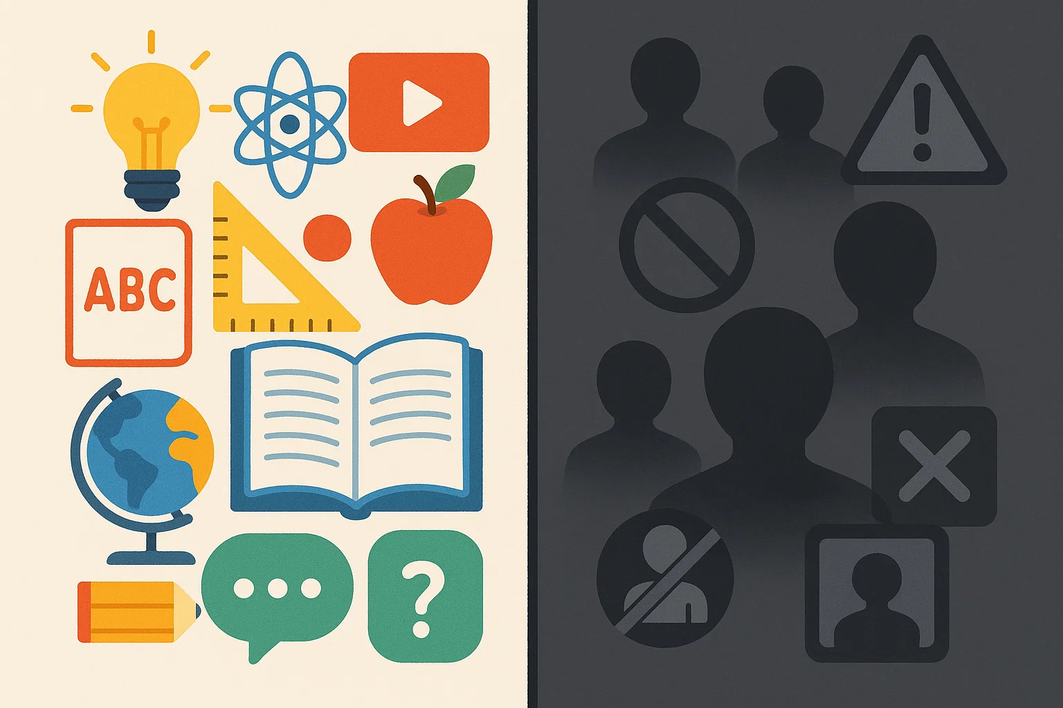youtube-content-risks YouTube risks vs benefits: educational content and inappropriate videos.
