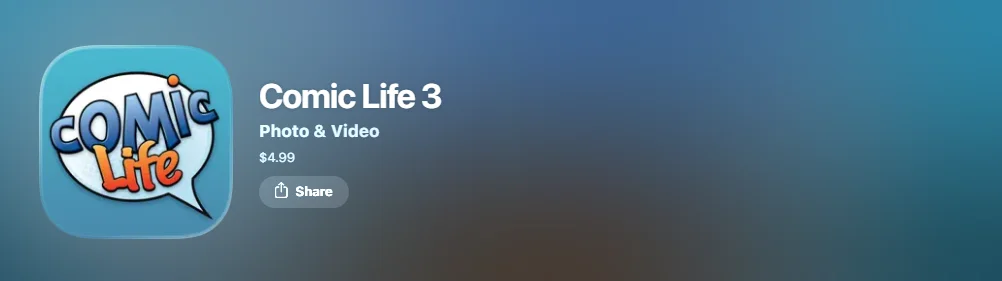 Screenshot of Comic Life 3 app.
