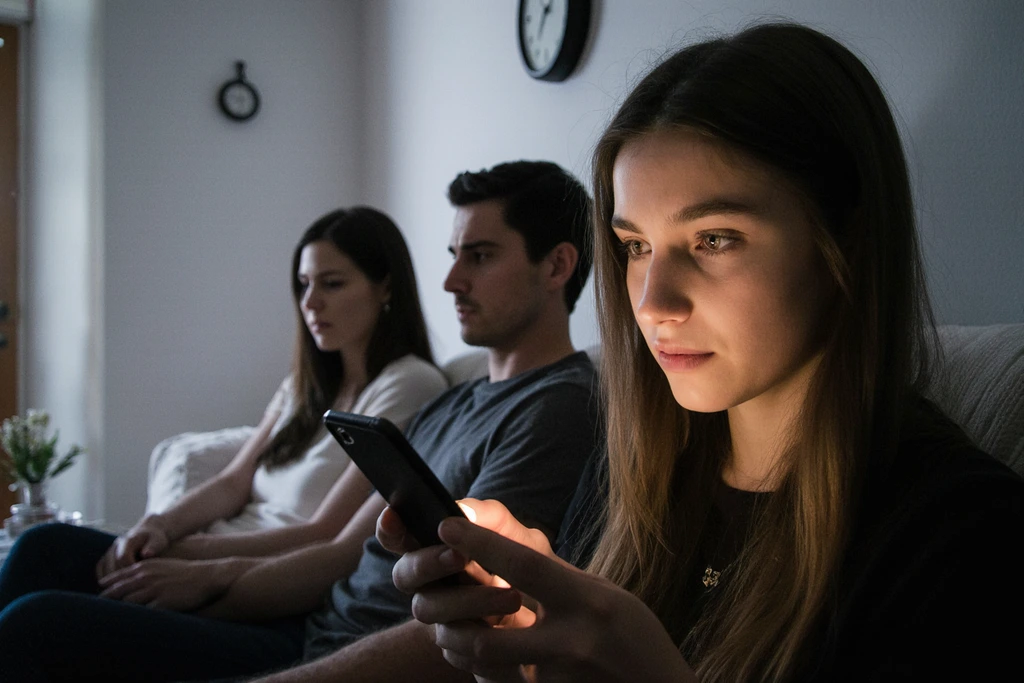 Photo of challenges: child absorbed in screen, parental concern. Photo of challenges: child absorbed in screen, parental concern.