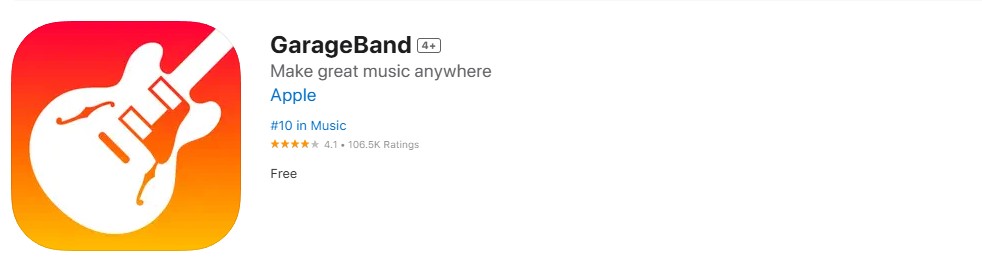 GarageBand app store screenshot GarageBand app store screenshot