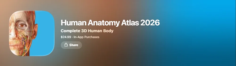  Screenshot of Human Anatomy Atlas app.
