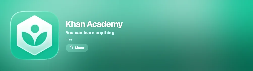 Screenshot of Khan Academy