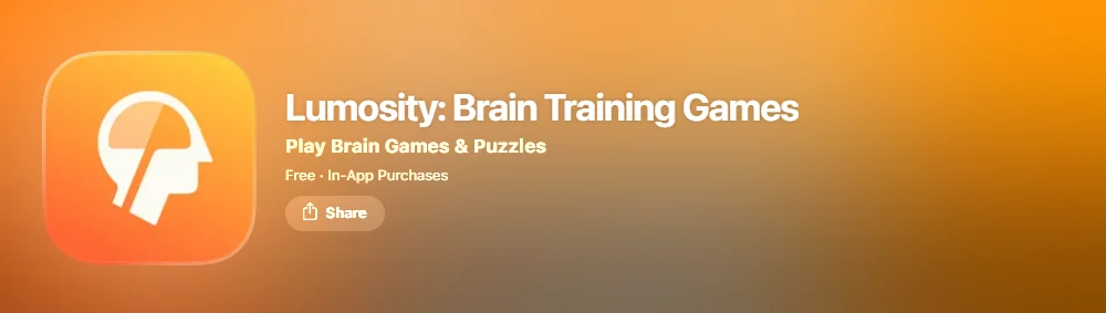 Screenshot of Lumosity app.

