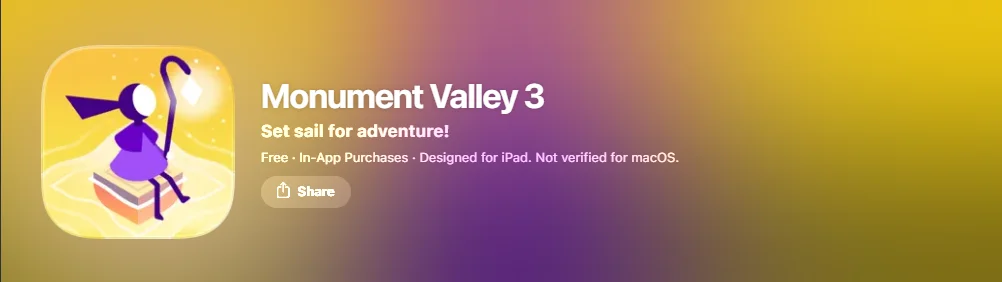Screenshot of Monument Valley app.
