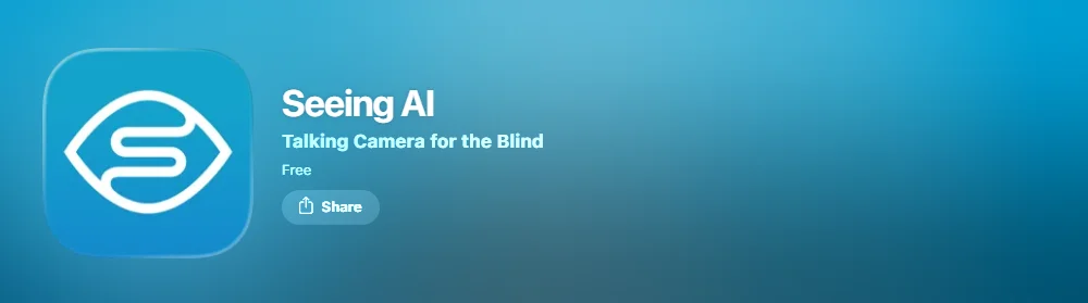 Seeing AI app screenshot.