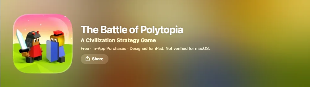 Screenshot of The Battle of Polytopia app.
