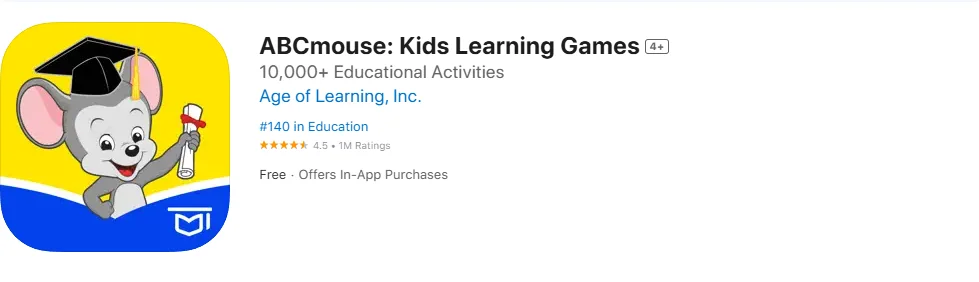 Screenshot of the ABCmouse. Screenshot of the ABCmouse.